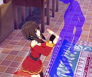 Konosuba hentai - megumin ręczna robota z wytryskiem na twarz - japonki azjatki manga anime gra porno
