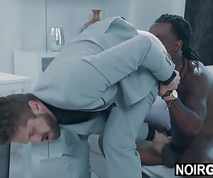 Black gay eating his married boss'_s ass - interracial gay sex