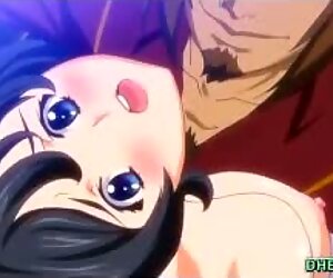 Busty Japanese hentai deep fucked her wetpussy