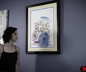 Perv tricks babysitter into fuck after creeping on her