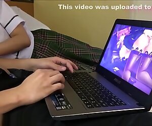 Pinay high school student playing nutaku game w/ classmate gets creampied