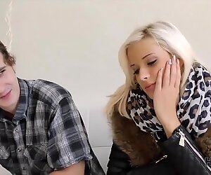 HUNT4K. Boy is watching how his girlfriend satisfies grown male