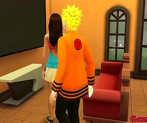 serie cap 2 naruto aprovecha la fiestas y sin que hinata se de decuenta se liga a una chica jove termina follandosela en el comedor ella lo disfruta que le acabe adentro