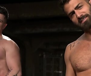 Needy gay lovers in spicy bondage XXX threesome