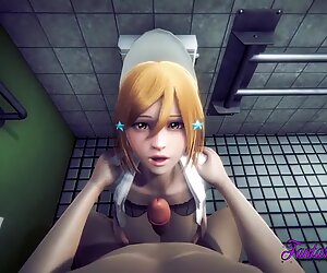 Bleach seksualiserte karakterer - orihime in the toalett boobjob and fucked - anime manga japansk tegneserie 3d porno